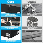 Under Bed Storage with Wheels, 2-Pack 6.7" Height XL 50L Rolling Storage Bins, Quick Assembly Underbed Shoe Storage Containers with Clear Lid & Label, Dorm Under bed Drawers for Clothes, Shoes, Black