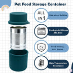 Original Canned Dog Food Storage Container | Silicone Can Cover Pet Food Sealer | BPA Free, Airtight, Dishwasher & Freezer Safe (2 Pcs Dark Blue)
