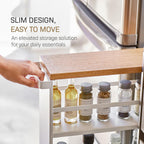 YAMAZAKI home Tower Rolling Slim Storage Cart With Handle White