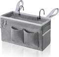 1pcs Bedside Caddy Hanging Storage Bag, Organizer Baskets with Pockets for Bunk Bed Accessories, Loft & Dorm Rooms Chair Bed Rails (Grey-1pcs)