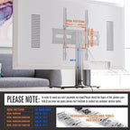 Universal Swivel TV Stand - Table Top TV Stand for 27-60 inch LCD LED TVs - Height Adjustable TV Base Stand with Tempered Glass Base & Wire Management, VESA 400x400mm HT06B-002