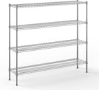 14" Deep x 60" Wide x 54" Height Wire Shelving Kit | 4-Tier | NSF Commercial Storage Rack Unit