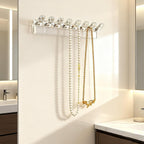 6 Pack Acrylic Necklace Hanger Wall Mounted Necklace Organizer Hanging Jewelry Organizer with 48Hooks for Necklaces, Earrings and Bracelets