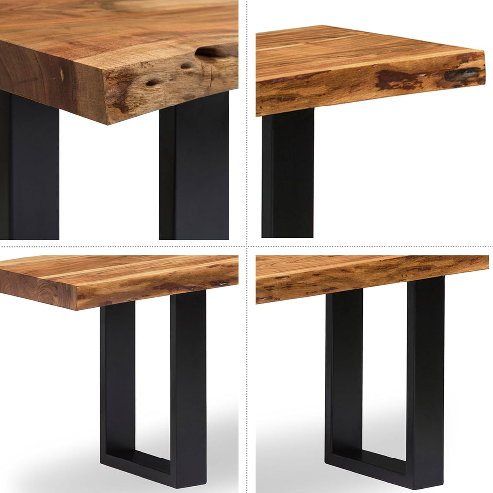 Alaterre Alpine Live Edge Solid Wood Rustic Entryway Bench, Natural, 48” | Mo...