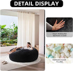 Extra Large Bean Bag Chairs for Adults，5FT,Bean Bags with Filler Included,Memory Foam Chair,Soft and Comfortable Jumbo Bean Bag,Leisure Chair Suitable for Bedroom and Balcony Dormitory (Black)