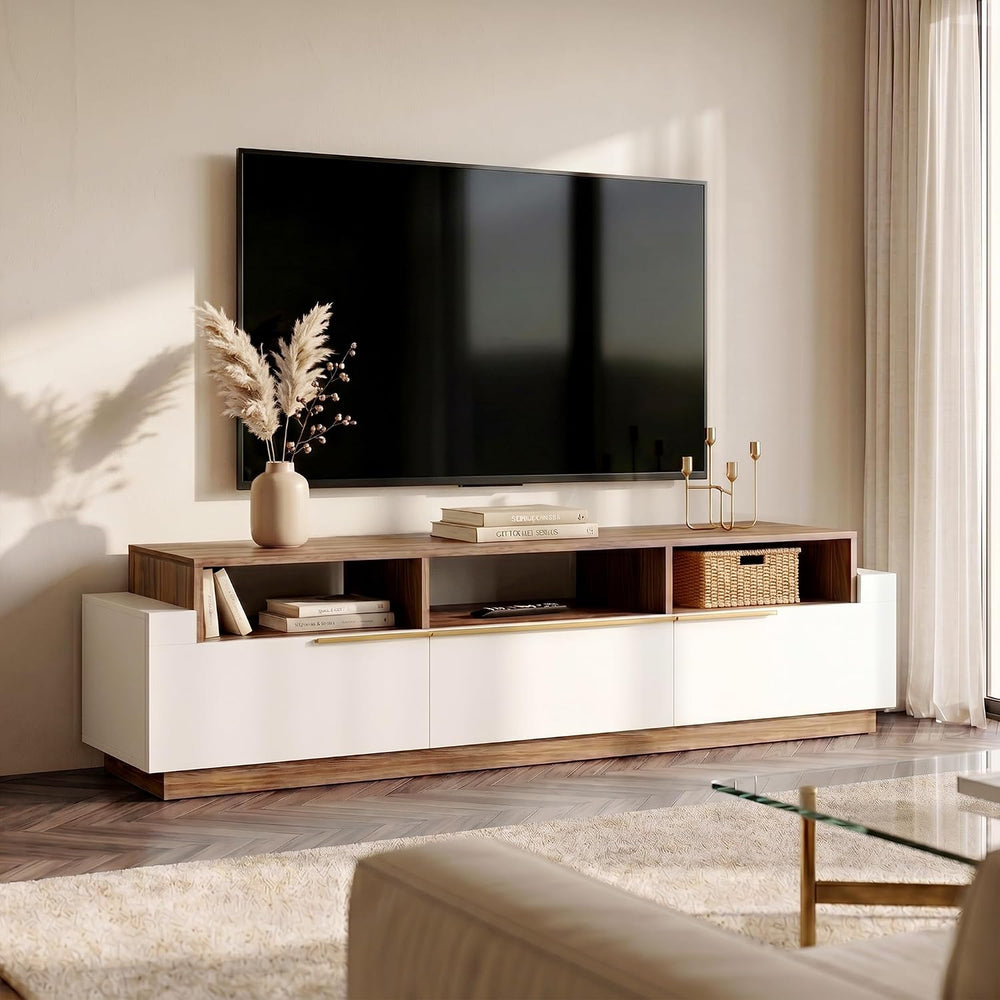 BELLEZE 70" TV Stand for TV up to 70", Modern Home Entertainment Ce...