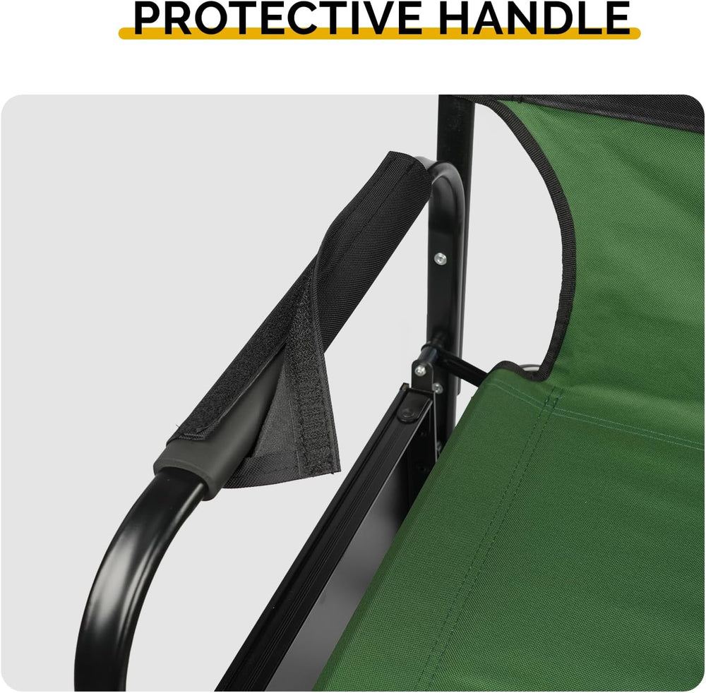 26" Tall Directors Chair, Outdoor Height Seat Folding Chair with Side Ta...