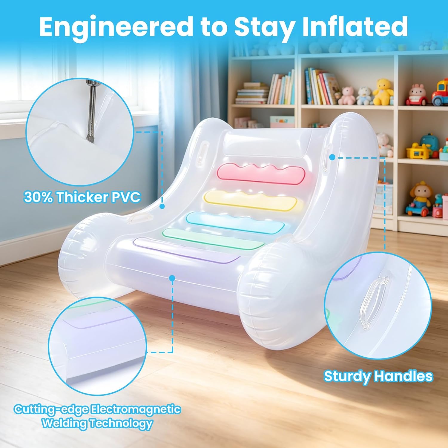 Sensory Chair for Kids with Autism – Inflatable Rocking Chair | ADHD & Sensory Seeking,Provides calming balance for toddlers,Perfect for sensory rooms, home, or classroom use