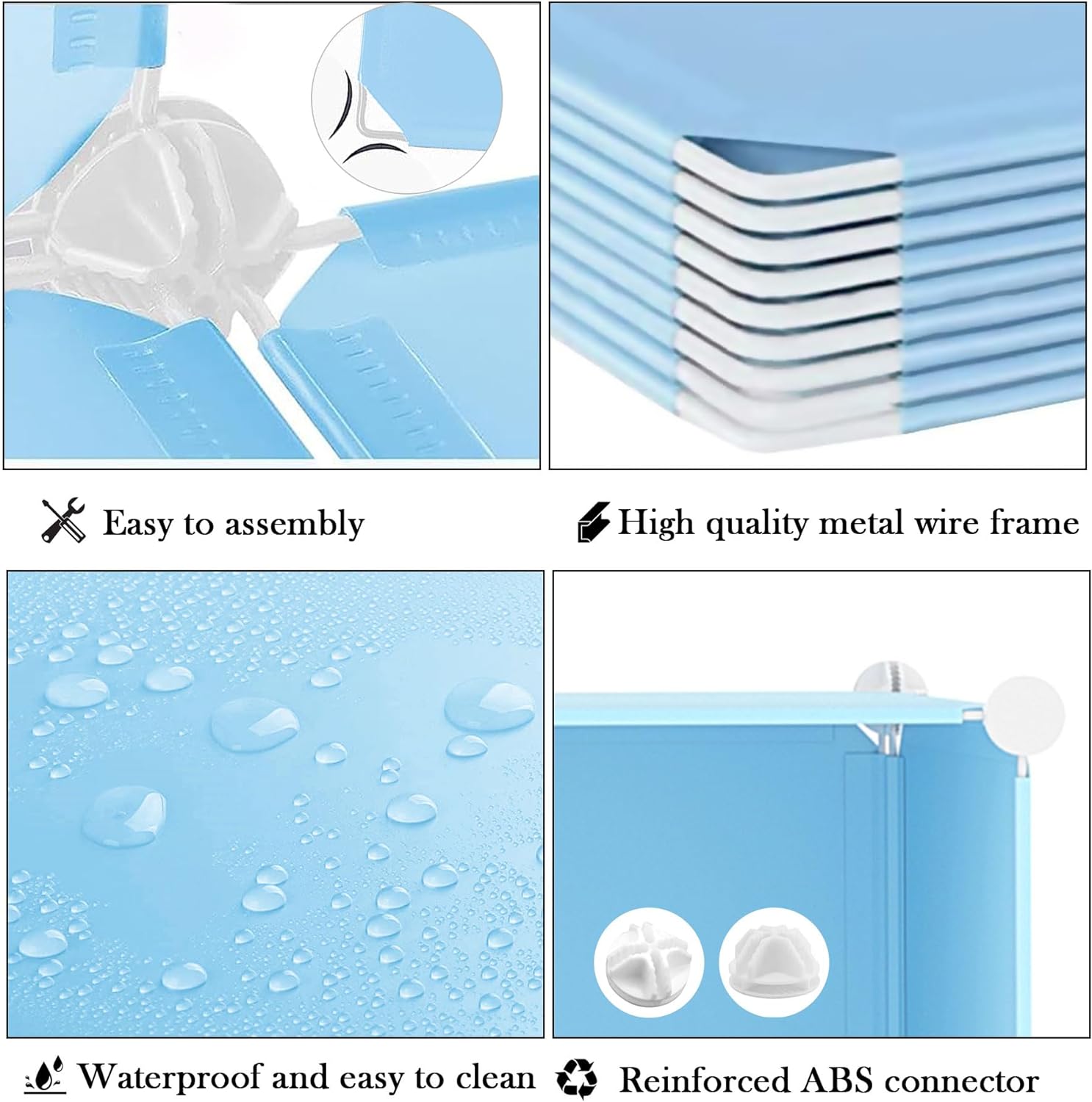 AWTATOS Cube Storage Organizer Protable Closet Organizers and Storage for Kids DIY Stackable 12 Cube Storage Shelves Clothes Organizer for Bedroom, Home, Blue