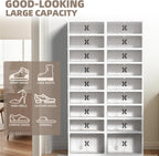 Dollate 9 Tiers 36 Pairs Foldable Shoe Rack, Large Shoe Storage with Magnetic Clear Door, Easy Assembly and Freely Movable Shoes Organizer, Large Capacity Shoe Shelf for Cloakroom, Entryway