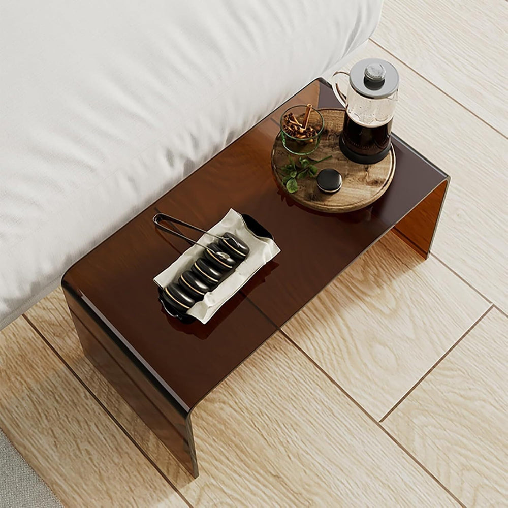 Acrylic C-Shaped End Table for Living Room and Bedroom, Versatile Sofa Side T...