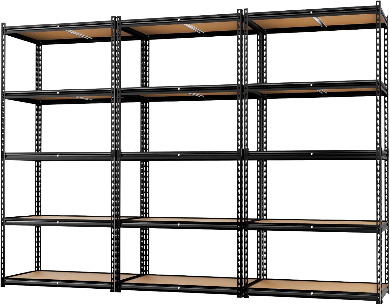 LEVELEVE 5-Tier Heavy Duty Storage Shelving Unit, 2020 lbs Capacity, Adjustable Metal Utility Shelf, 48" L x 18" W x 73" H for Garage, Kitchen, Pantry, Basement, Bathroom, Laundry,3 Pack