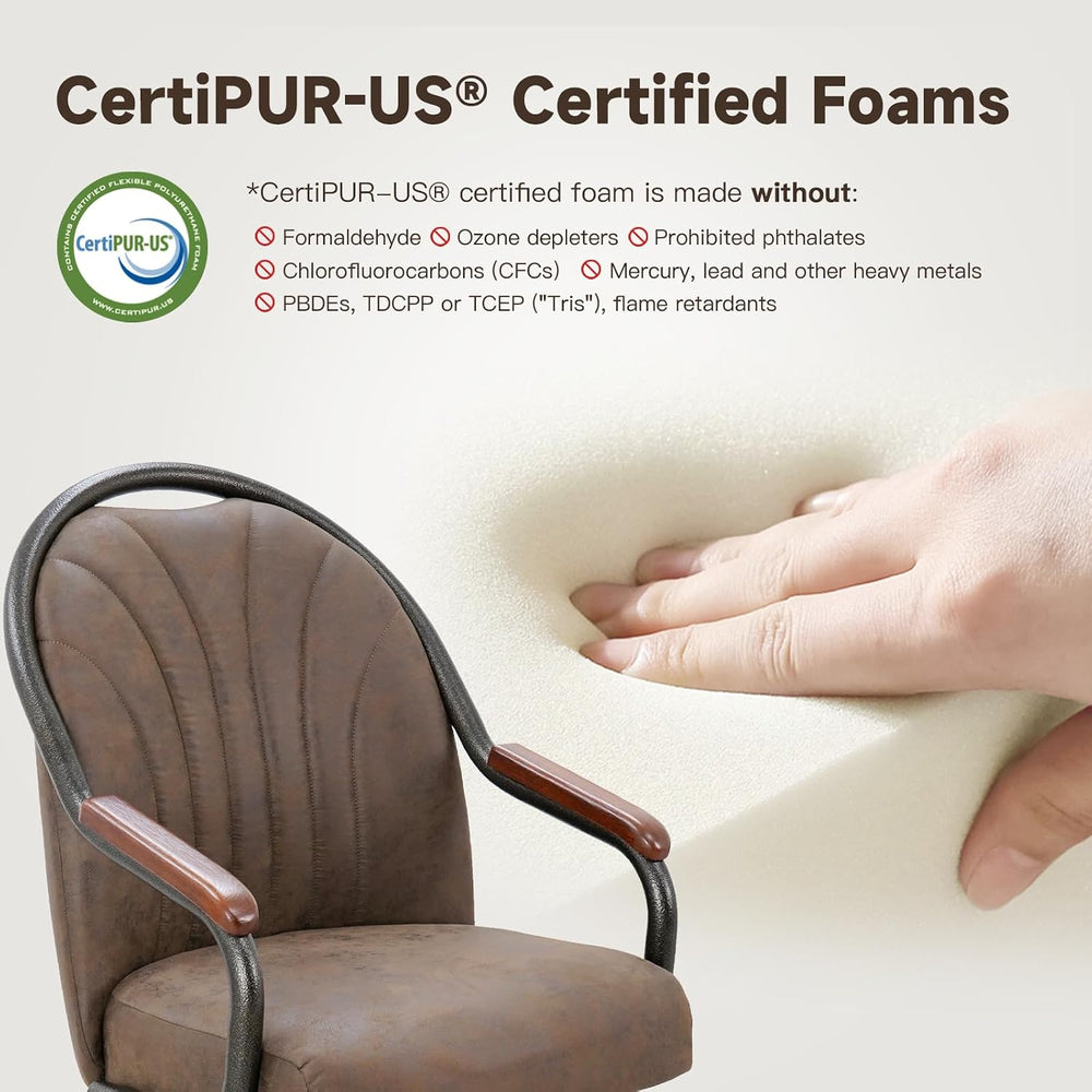 Chromcraft Douglas 4pc Swivel Kitchen Dining Chair - Fabric Mocha-Walnut | Pr...