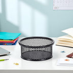 1Pc Black Metal Paper Clip Holder Mesh Paperclip Bowl Binder Clip Dispenser Desk Bobby Pin Container Organizer for Home Office Classroom School Desk Supplies Holders