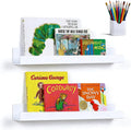 2 Pack 13.5" Metal Magnetic Bookshelf for Whiteboard, Strong Reusable Magnetic Display Shelf, Holds up to 12 lbs, Storage Organizer for Classroom, Kids Room, Office, Kitchen & Garage