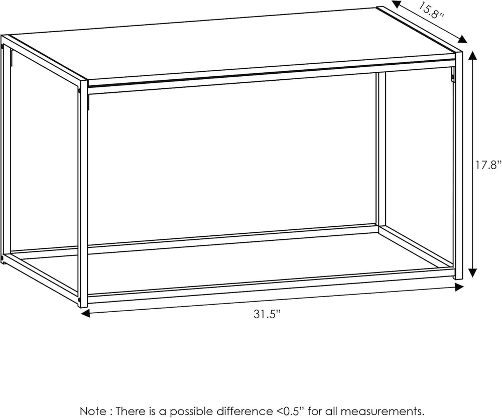 FURINNO Camnus Modern Living Coffee Table, Americano, 15.74 in x 30 in x 17.5...