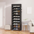 UDEAR 10-Tier Free Standing Shoe Rack Sturdy Shoe Rack Organizer for Closet Entryway Stackable Shoe Shelf with Dustproof Cover,Black