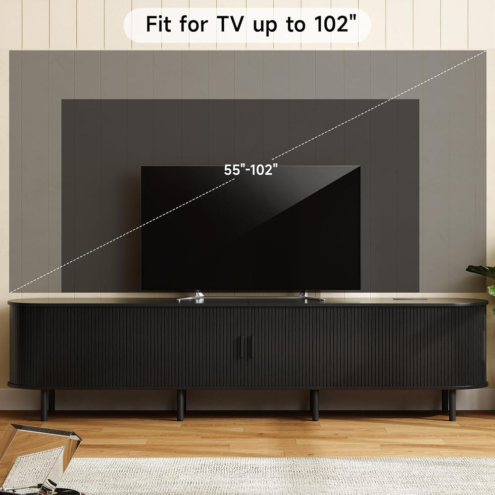 ONBRILL 94.5" TV Stand with Power Outlet & Storage for TVs up to 102...