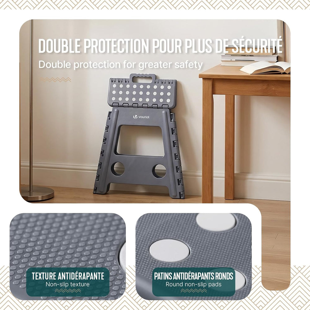 VOUNOT® Folding Step Stool, Portable Stepping Stool with Carrying Handle, Ant...