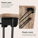Folding Desk, 31.5" Hairpin Legs Small Desk with Power Strip for Bedroom, Space Saving Foldable Computer Desk for Home Office, No Assembly Need,Light Brown