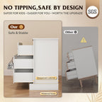 WLIVE 63" Dresser for Bedroom, Modern 9 Drawer Dresser with Exclusive Anti-Tip Structure, Large Wooden Chest of Drawers with Metal Handles for Living Room, Hallway, Closet, Home Furniture, White
