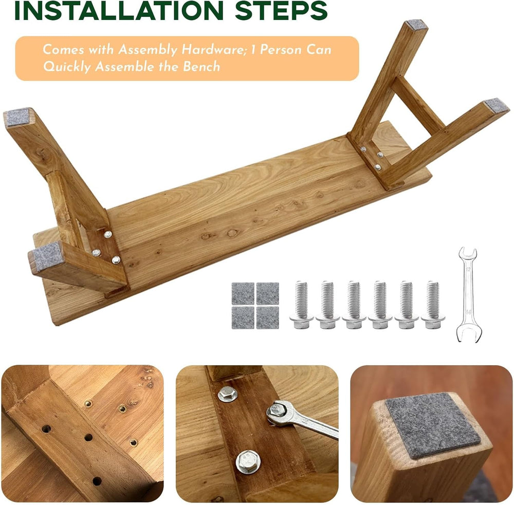 Narrow Entryway Bench Farmhouse Wood End of Bed Bench 20" 32" 39&qu...