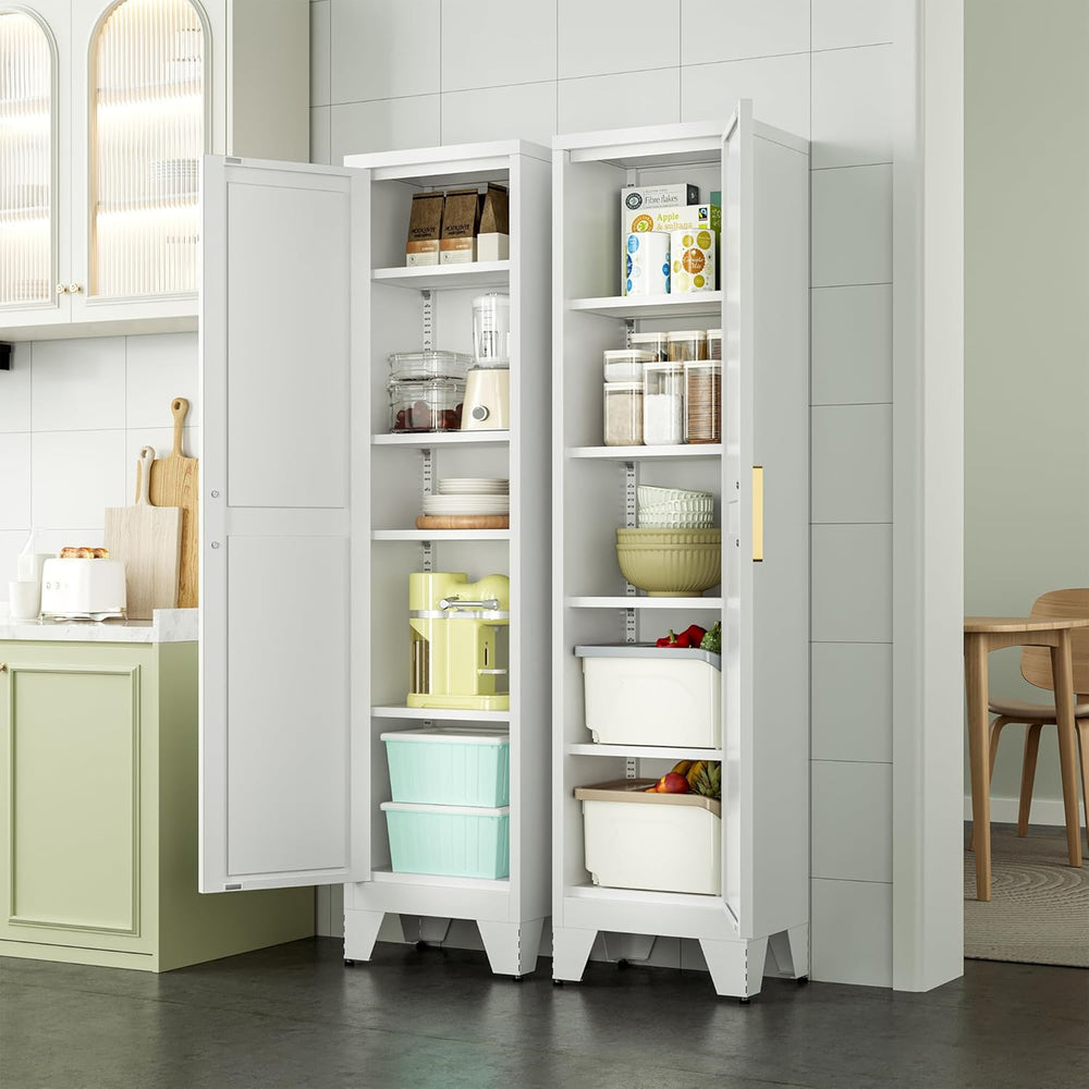 Washsemba 67''Farmhouse Metal Storage Cabinet with Barn Doors,Steel F...