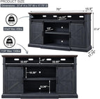 Farmhouse TV Stand for 80 Inch TVs, 37.4"Tall Entertainment Center w/Storage Cabinets and Sliding Barn Door, Media Console Cabinet w/Soundbar & Adjustable Shelves for Living Room, 70 inch (Dark Grey) | for 80 Inch TVs, 38" Tall, Storage Cabinets, Slidi...