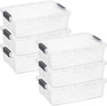Superio 6 Pack Clear Plastic Storage Container with Lid Home - 13.7 Qt, Office Organizer Storage Bin, Stackable, For Closet, Under the Bed, or Locker, Use for Clothes, Food, Toys, Supplies, Linen.