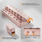 Restree Weekly Pill Organizer 7 Day one time a Day with Reminder, Detachable Travel Pill Case, Large Capacity Medicine Organizer for Vitamins, Supplements & Daily Medications (Pink)