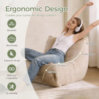 SUYOLS Bean Bag Chair, Fireside Chair Big Bean Bag Sofa for Adults/Teens, Memory Foam Bean Bag Gaming Chairs with Comfy Design & Premium Fabric, Lazy Floor Sofa for Living Room, Bedroom, Beige