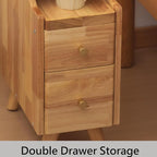 Small Nightstand, Narrow Nightstand, Solid Slim Wood Night Stand for Small Spaces, Couch, Nature Color 7.87in Wide