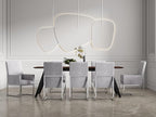 Manhattan Comfort Element Modern Velvet Dining Chairs, High Density Foam, Chrome Finish Stainless Steel Frame, High-Back, Fully Assembled Industrial Chic Accent Furniture, Set of 1, Grey