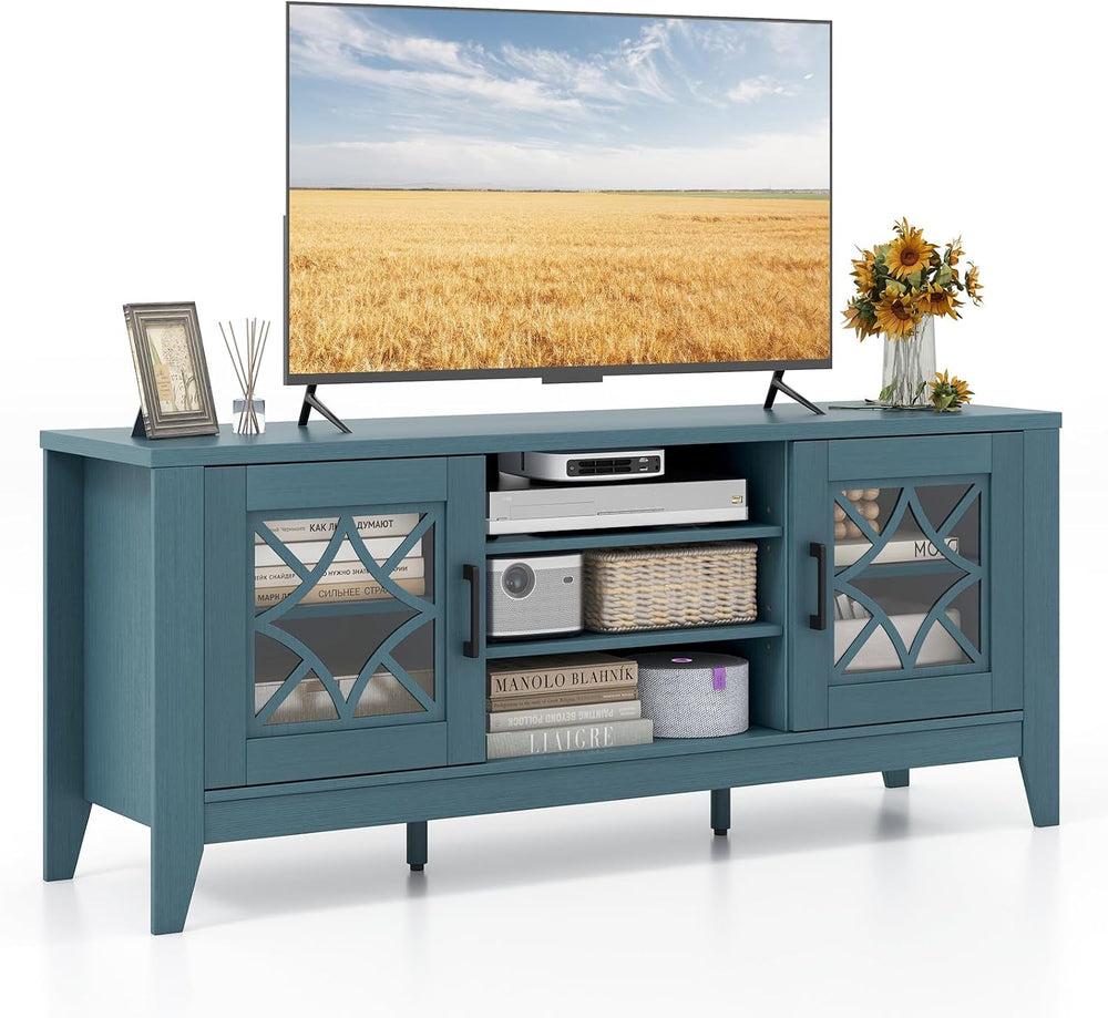 Tangkula Farmhouse TV Stand for TVs Up to 65-in, Classic Media Entertainment ...