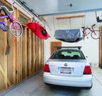 HARKEN Hoister - Overhead Garage Storage 2 Point Hoist System for Bikes, Kayaks, Surf & Paddle Boards (60lb Capacity, 16ft Ceiling) Safe Anti-Drop System, One-Person Operation - 7807.16