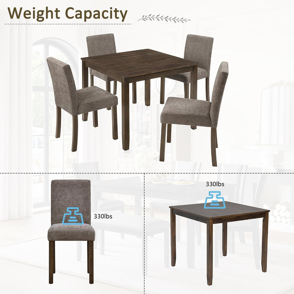 Harper & Bright Designs 5-Piece Dining Table Set with 4 Chairs, 34.5&quot...