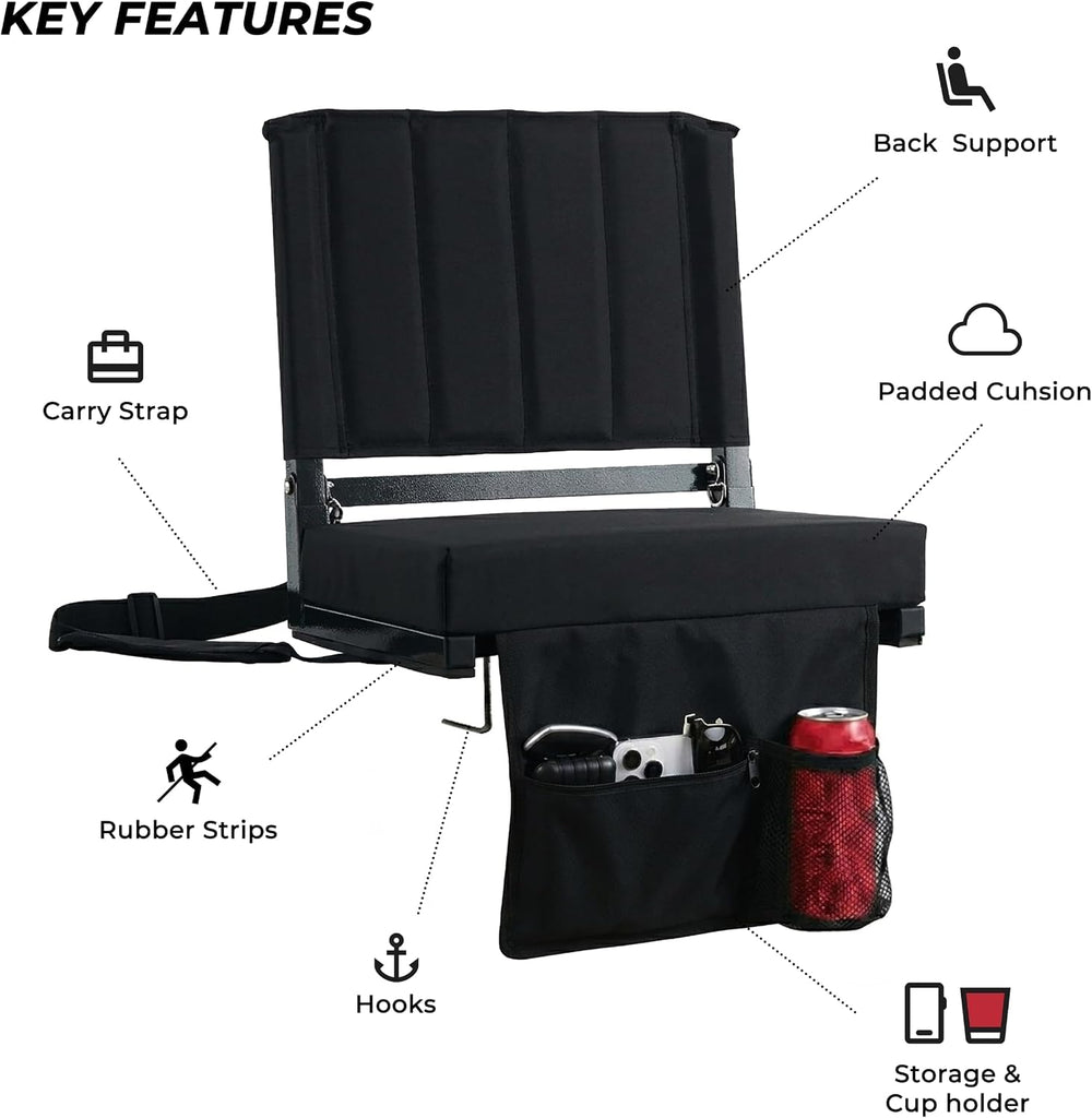SPORT BEATS Stadium Seats with Back Support Folding Chair for Bleachers