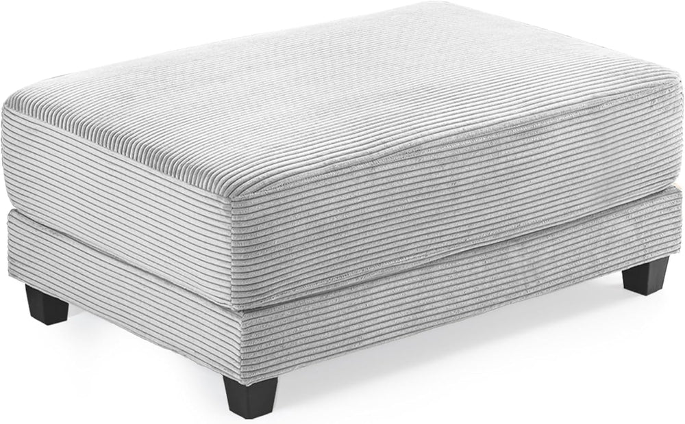 Corduroy Ottoman for Sectional Sofa, Modular Footrest with Wooden Legs, 43.7 ...