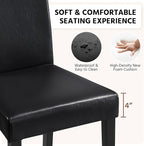 Yaheetech Dining Chairs Set of 6 Faux Leather Modern Dining Room Chairs with Rubberwood Legs and Padded Seat for Kitchen/Living Room/Restaurant, Black