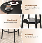 Zevemomo 3 Pieces Bar Table and Chairs Set Pub Table and Chairs for 2-Black | Bistro Table and Chairs Set of 2, Round Bar Table Set with 2 Thickened Cushion Stools & Backrest, Dining Table set for 2