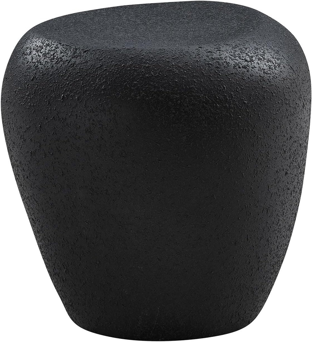 19.29" Fiberglass Irregular Side Table, Faux Rocks Matte Finish Vintage ...