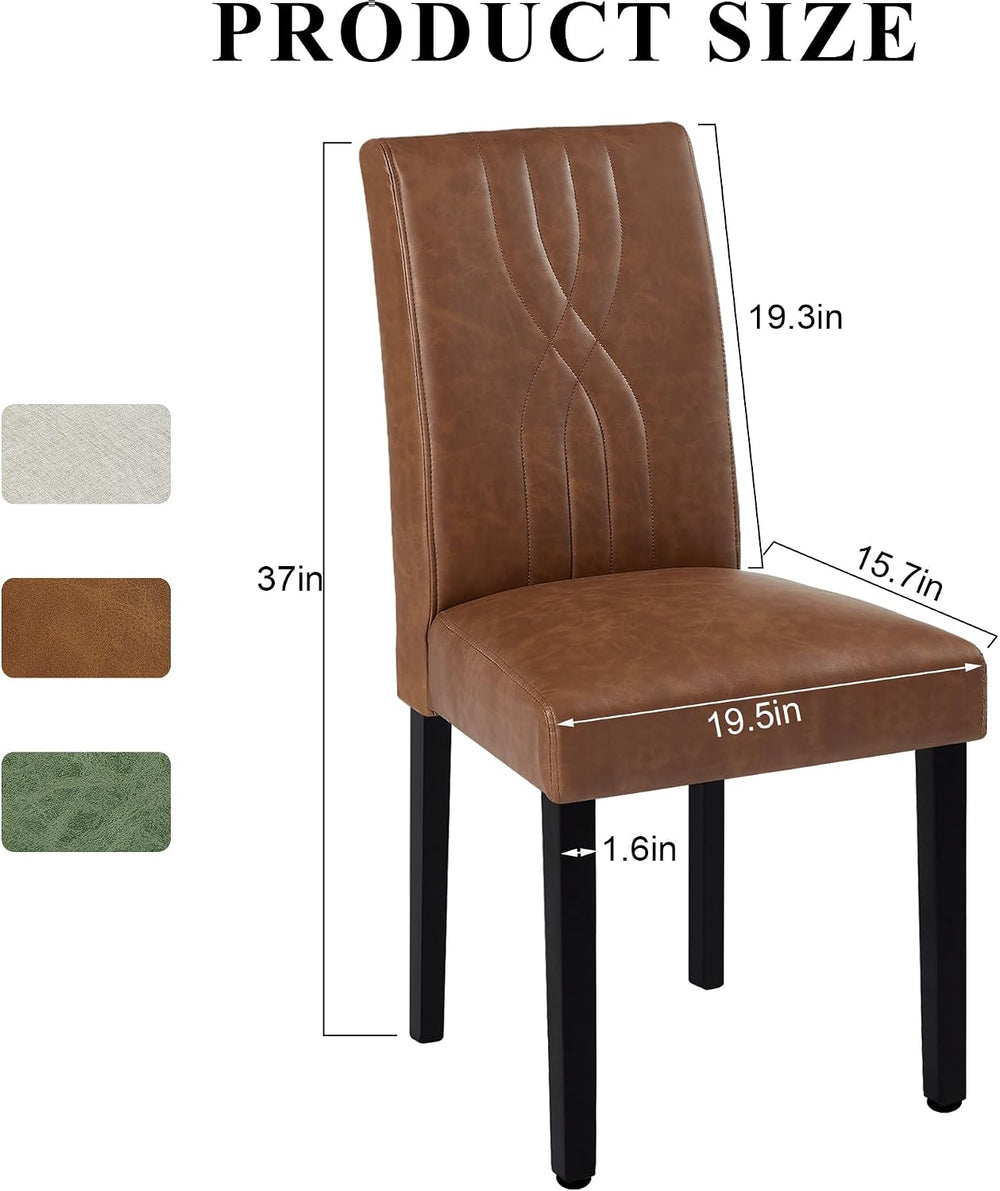 VECELO Upholstered Dining Chairs Set of 4, Modern PU Leather High Back Chairs...
