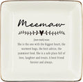 WODMIS Meemaw Gifts Ceramic Jewelry Tray Dish, Grandma Birthday Gift Jewelry Plate Dish, Meemaw Ring Trinket Dish, Grandma Granny Christmas Gifts for Women 514