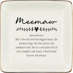 WODMIS Meemaw Gifts Ceramic Jewelry Tray Dish, Grandma Birthday Gift Jewelry Plate Dish, Meemaw Ring Trinket Dish, Grandma Granny Christmas Gifts for Women 514