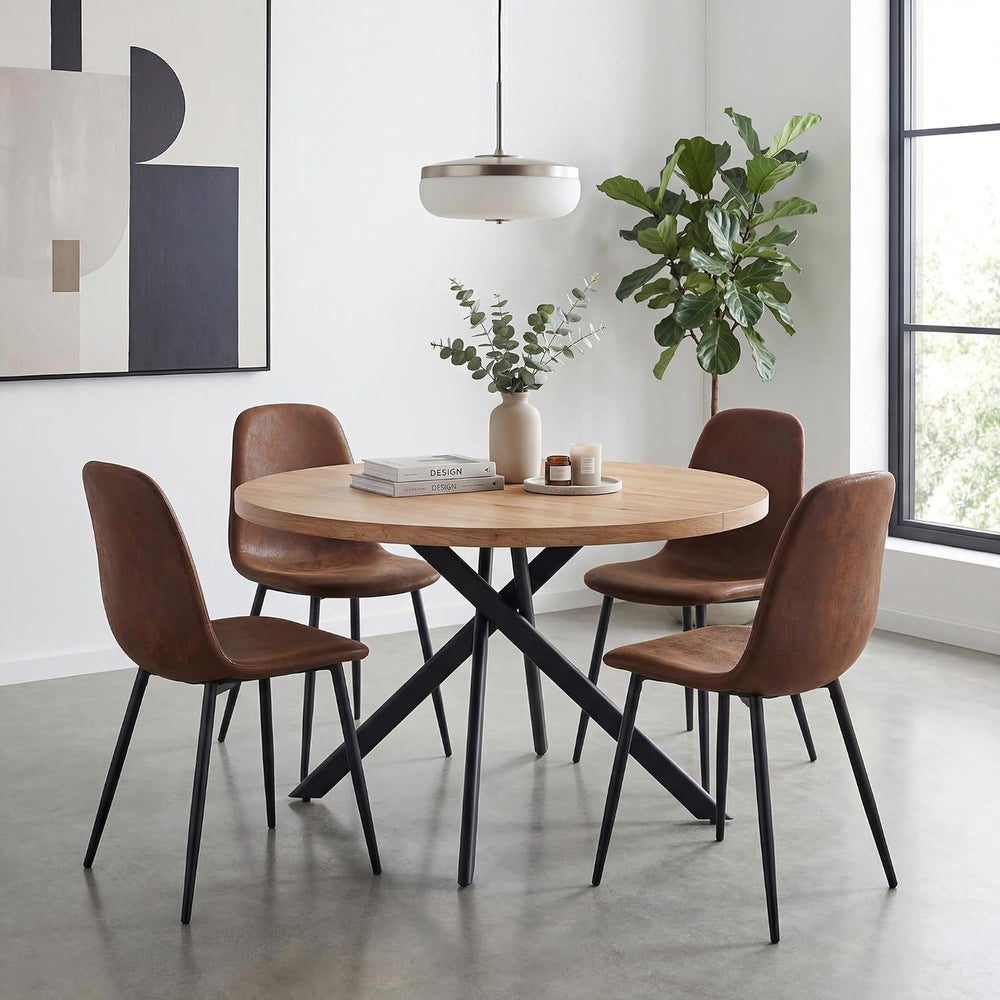Round Dining Table Set for 4, Round Kitchen Dining Table and Chairs Set for 4...