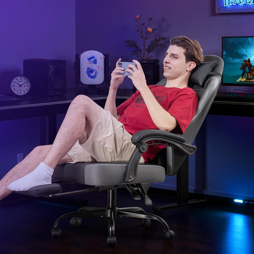 GTPLAYER Gaming Chair with Footrest, Ergonomic Office Chair 300lbs Capacity, ...