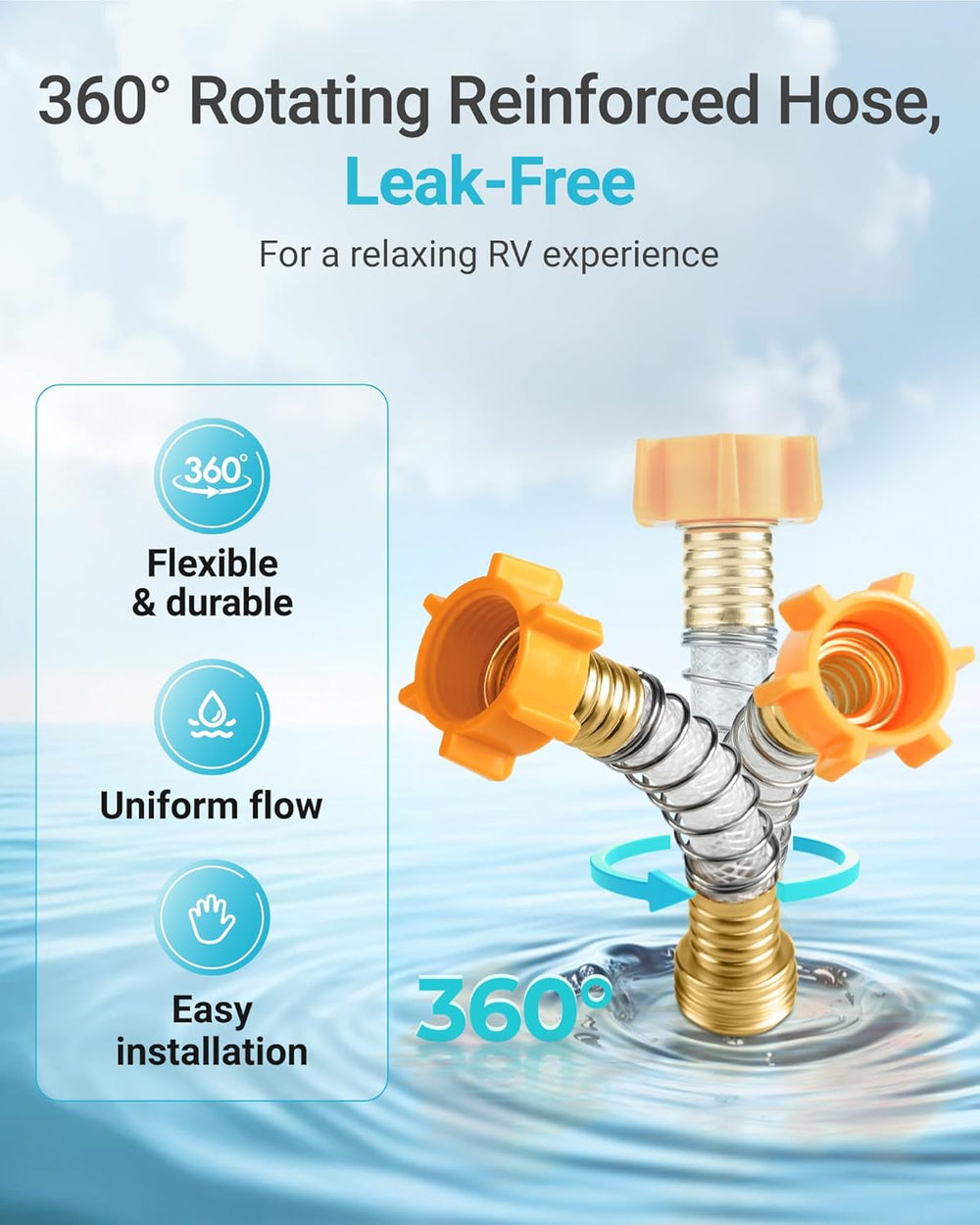AQUA CREST RV Inline Water Filter, Garden Hose & Camper Water Filter