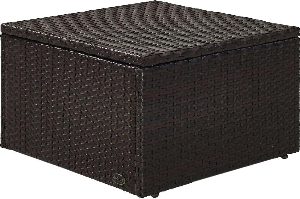Crosley Furniture Palm Harbor Wicker Outdoor Ottoman Foot Rest for Patio, Dec...