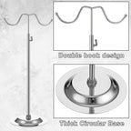 4 PCS Handbag Display Stands Adjustable Purse Display Stand Stainless Steel Double Hook Bag Display Stand Holder for Home Boutiques Store Counter Retail, Silver