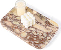 Calacatta Marble Vanity Trays, Marble Bathroom Tray Countertop, Luxury Decorative Dresser Organizer, Purple&White Natural Stone Serving Tray for Kitchen, Perfume, Jewelry Holder Storage